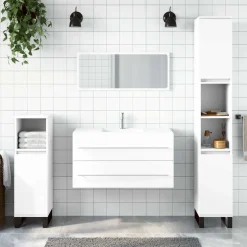 vidaXL Badkamerkast met spiegel bewerkt hout wit
