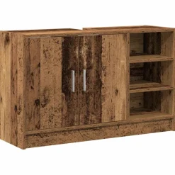 vidaXL Badkamerkast Oud Hout 90 x 29 x 55 cm Bewerkt hout