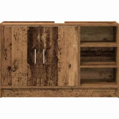vidaXL Badkamerkast Oud Hout 90 x 29 x 55 cm Bewerkt hout