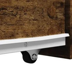 vidaXL Badkamerkast smal met wielen bewerkt hout gerookt eikenkleurig