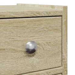 vidaXL Badkamerkast smal met wielen bewerkt hout sonoma eikenkleurig