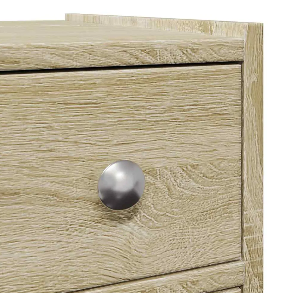 vidaXL Badkamerkast smal met wielen bewerkt hout sonoma eikenkleurig