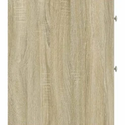 vidaXL Badkamerkast smal met wielen bewerkt hout sonoma eikenkleurig