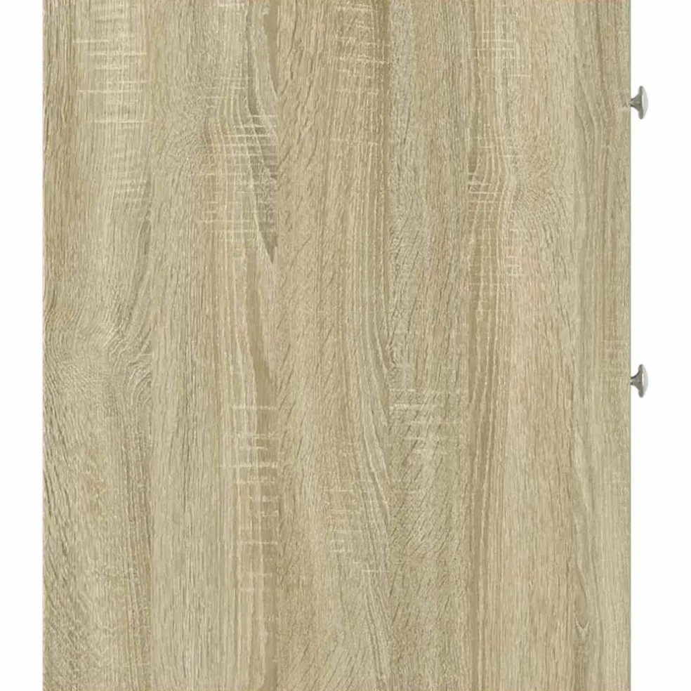 vidaXL Badkamerkast smal met wielen bewerkt hout sonoma eikenkleurig