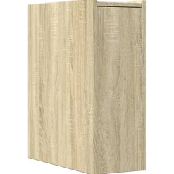 vidaXL Badkamerkast smal met wielen bewerkt hout sonoma eikenkleurig