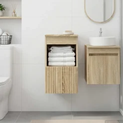 vidaXL Badkamerkast Sonoma Eiken 30 x 35 x 50 cm Bewerkt hout