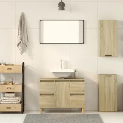 vidaXL Badkamerkast wandgemonteerd 32x20x67 cm sonoma eikenkleurig