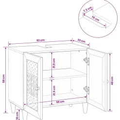 vidaXL Badkamerkast Wandgemonteerd Licht Bruin 62 x 33 x 58 cm