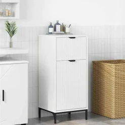 vidaXL Badkamer Kast Wit 39,5 x 36 x 88 cm Bewerkt hout, Metaal