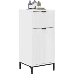 vidaXL Badkamer Kast Wit 39,5 x 36 x 88 cm Bewerkt hout, Metaal