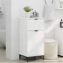 vidaXL Badkamer Kast Wit 39,5 x 36 x 88 cm Bewerkt hout, Metaal