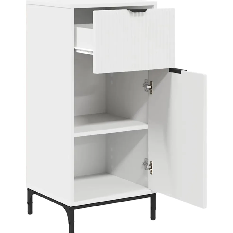 vidaXL Badkamer Kast Wit 39,5 x 36 x 88 cm Bewerkt hout, Metaal