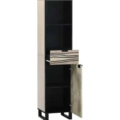 vidaXL Badkamerkast Wit 38 x 33 x 160 cm Bewerkt hout