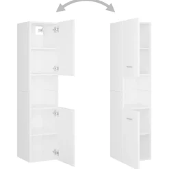 vidaXL Badkamerkast 30x30x130 cm bewerkt hout wit