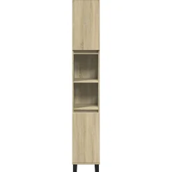 vidaXL Badkamerkast 30x30x190 cm bewerkt hout sonoma eikenkleurig