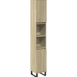 vidaXL Badkamerkast 30x30x190 cm bewerkt hout sonoma eikenkleurig