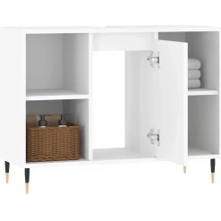 vidaXL Badkamerkast 80x33x60 cm bewerkt hout wit