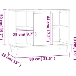 vidaXL Badkamerkast 80x33x60 cm bewerkt hout wit
