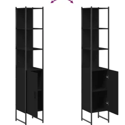 vidaXL Badkamerkast 33x33x185,5 cm bewerkt hout zwart