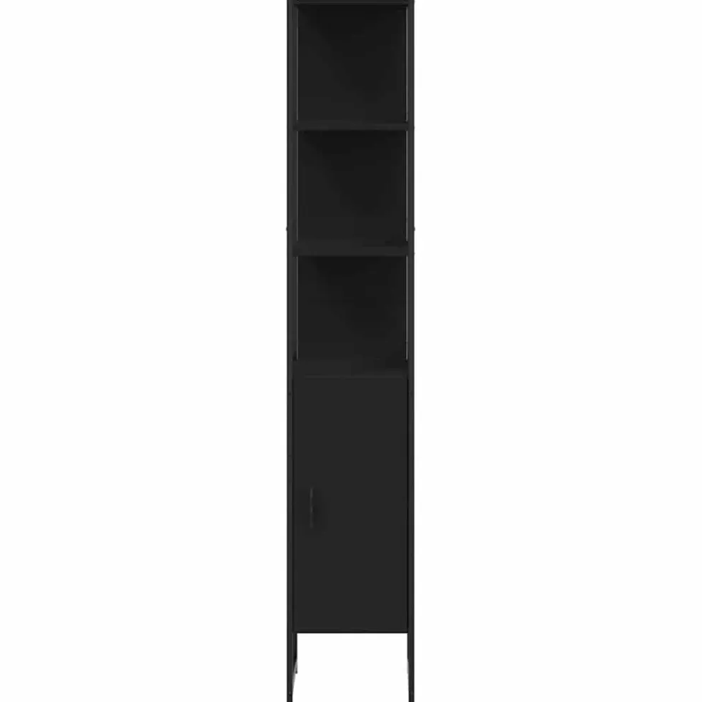 vidaXL Badkamerkast 33x33x185,5 cm bewerkt hout zwart