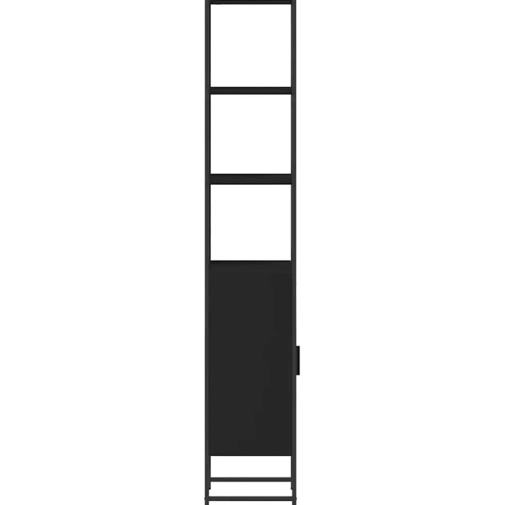 vidaXL Badkamerkast 33x33x185,5 cm bewerkt hout zwart