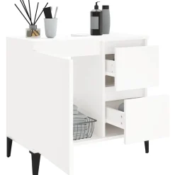 vidaXL Badkamerkast 65x33x60 cm bewerkt hout wit