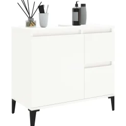 vidaXL Badkamerkast 65x33x60 cm bewerkt hout wit
