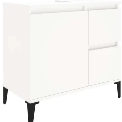 vidaXL Badkamerkast 65x33x60 cm bewerkt hout wit