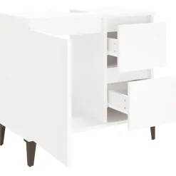 vidaXL Badkamerkast 65x33x60 cm bewerkt hout wit