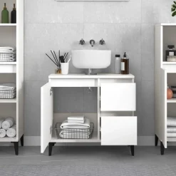 vidaXL Badkamerkast 65x33x60 cm bewerkt hout wit