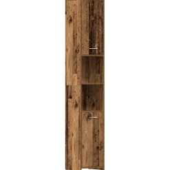 vidaXL Badkamerkast 30x30x183,5 cm bewerkt hout oud houtkleurig
