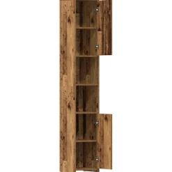 vidaXL Badkamerkast 30x30x183,5 cm bewerkt hout oud houtkleurig