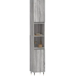 vidaXL Badkamerkast 30x30x190 cm bewerkt hout grijs sonoma eikenkleur