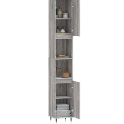 vidaXL Badkamerkast 30x30x190 cm bewerkt hout grijs sonoma eikenkleur