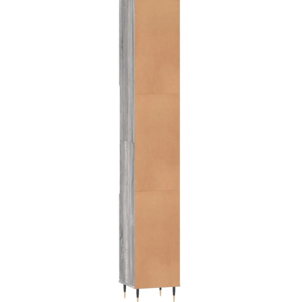vidaXL Badkamerkast 30x30x190 cm bewerkt hout grijs sonoma eikenkleur