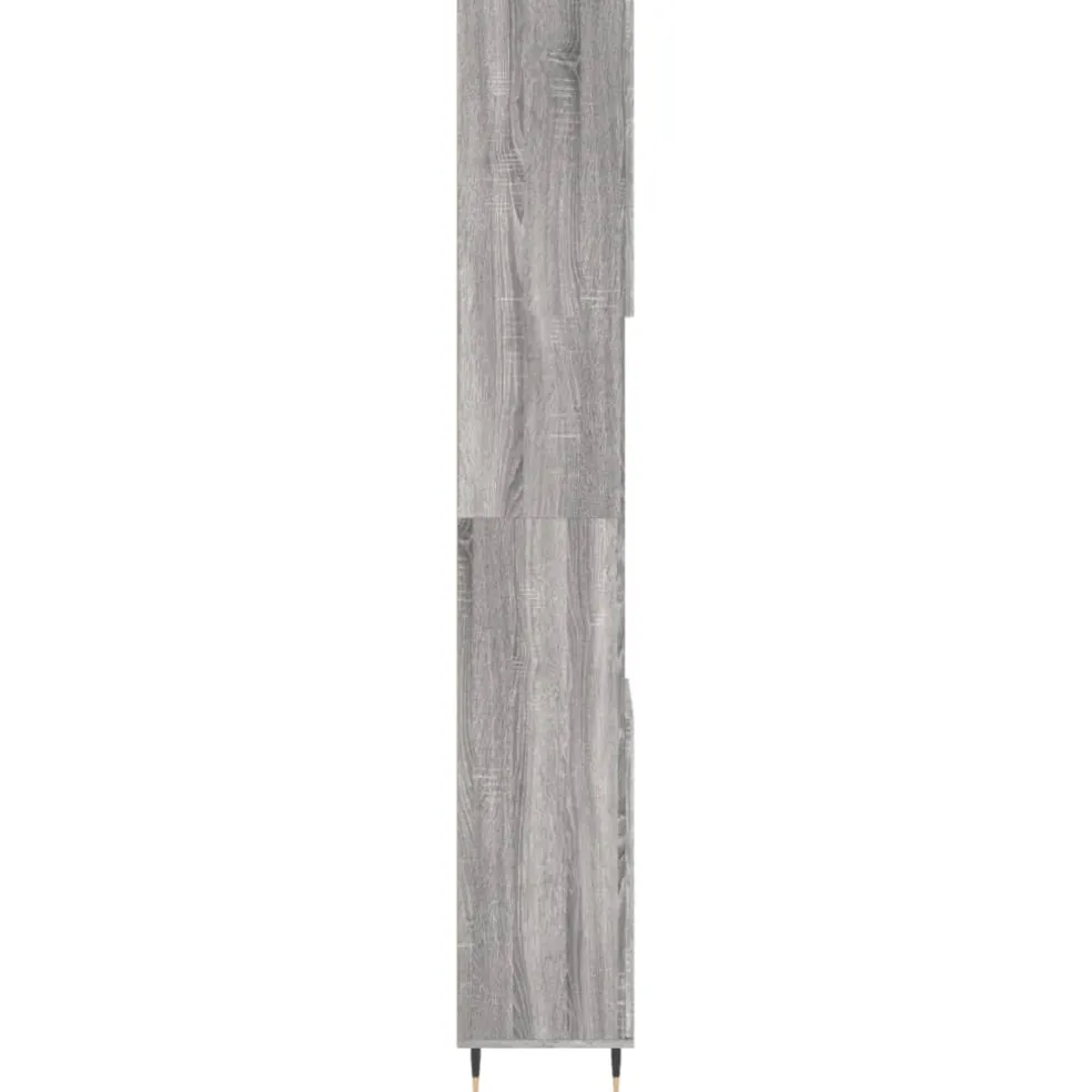 vidaXL Badkamerkast 30x30x190 cm bewerkt hout grijs sonoma eikenkleur
