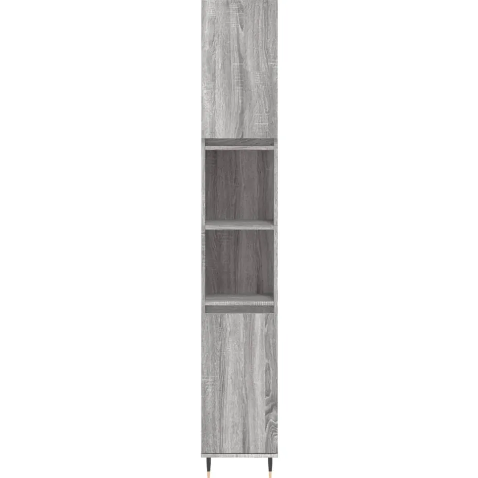 vidaXL Badkamerkast 30x30x190 cm bewerkt hout grijs sonoma eikenkleur
