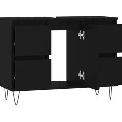 vidaXL Badkamerkast 80x33x60 cm bewerkt hout zwart