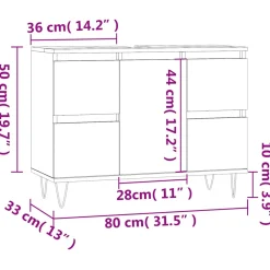 vidaXL Badkamerkast 80x33x60 cm bewerkt hout zwart