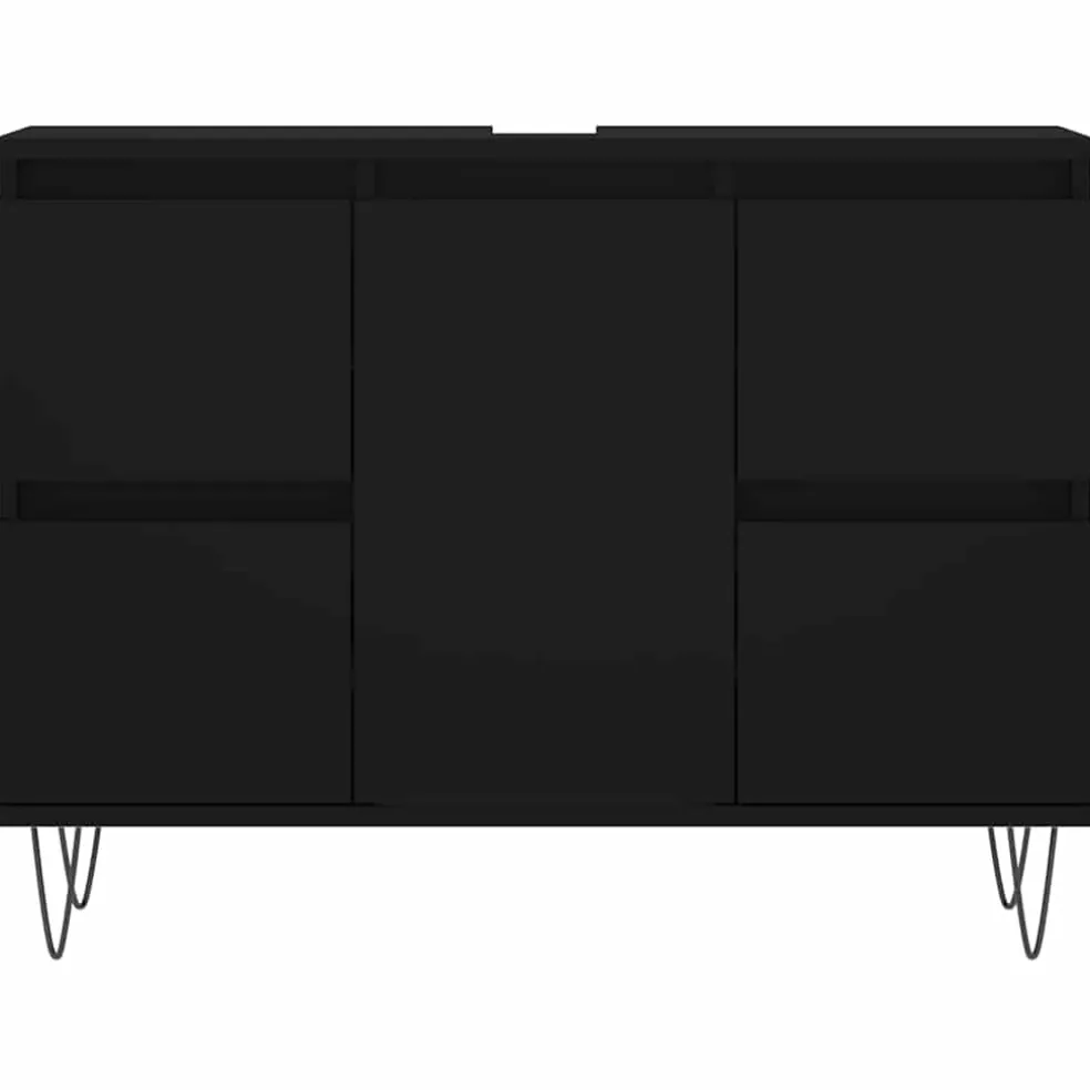 vidaXL Badkamerkast 80x33x60 cm bewerkt hout zwart