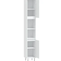 vidaXL Badkamerkast 30x30x190 cm bewerkt hout wit