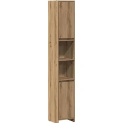 vidaXL Badkamerkast 30x30x183,5 cm bewerkt hout artisanaal eikenkleur