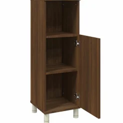 vidaXL Badkamerkast 30x30x95 cm bewerkt hout bruin eikenkleur