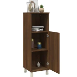 vidaXL Badkamerkast 30x30x95 cm bewerkt hout bruin eikenkleur