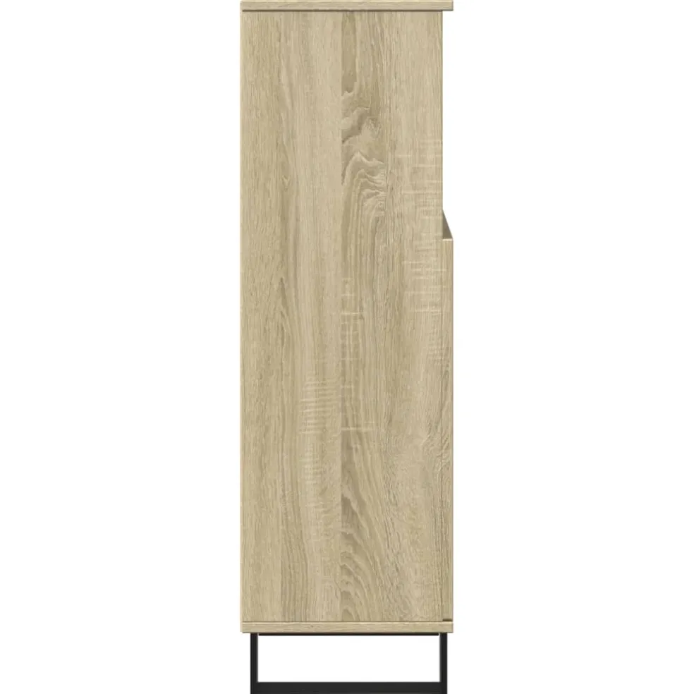 vidaXL Badkamerkast 30x30x100 cm bewerkt hout sonoma eikenkleurig