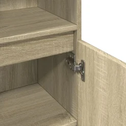 vidaXL Badkamerkast 30x30x100 cm bewerkt hout sonoma eikenkleurig