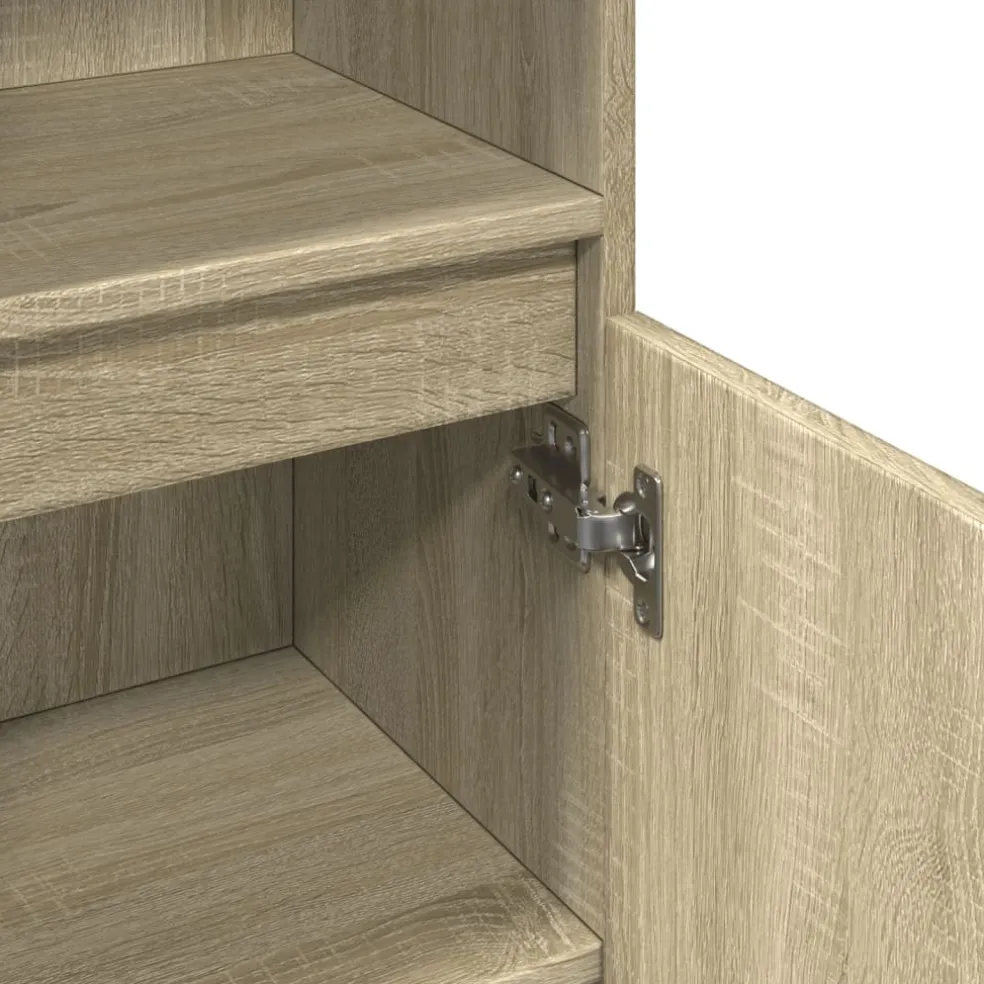 vidaXL Badkamerkast 30x30x100 cm bewerkt hout sonoma eikenkleurig