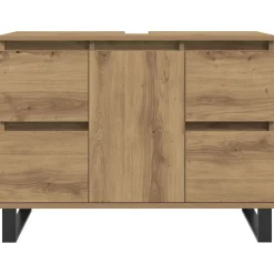 vidaXL Badkamerkast 80x33x60 cm bewerkt hout artisanaal eikenkleurig