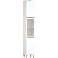 vidaXL Badkamerkast 30x30x190 cm bewerkt hout wit