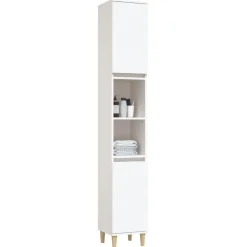 vidaXL Badkamerkast 30x30x190 cm bewerkt hout wit